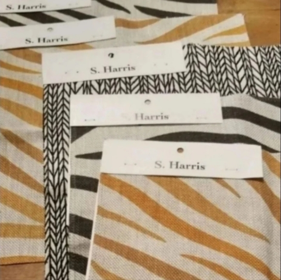 5 fabric samples Duralee S Harris animal print zebra - Picture 1 of 6